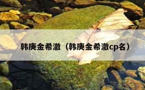 韩庚金希澈，韩庚金希澈cp名