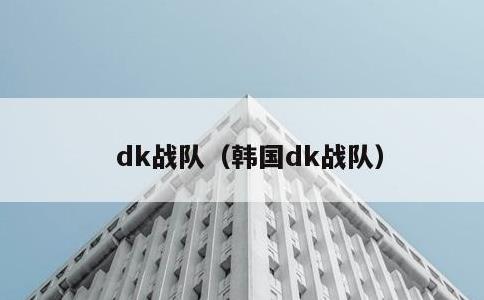 dk战队，韩国dk战队