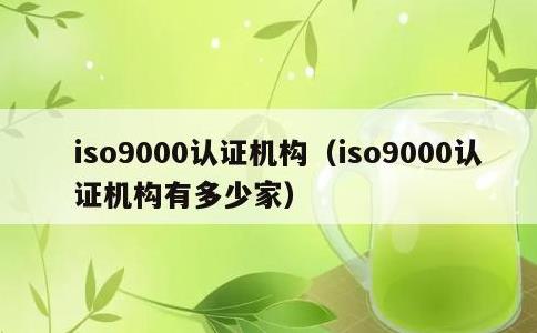 iso9000认证机构，iso9000认证机构有多少家