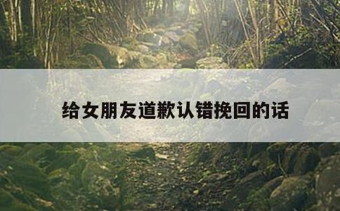 给女朋友道歉认错挽回的话