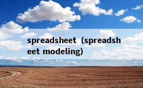 spreadsheet，spreadsheet modeling