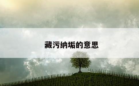 藏污纳垢的意思