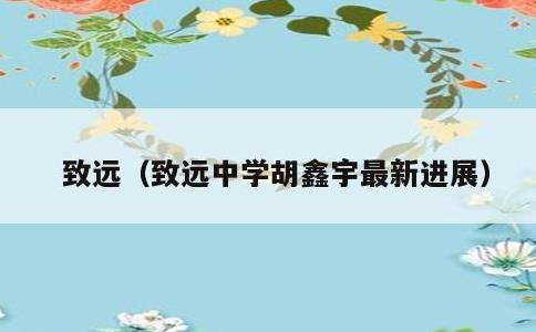 致远，致远中学胡鑫宇最新进展