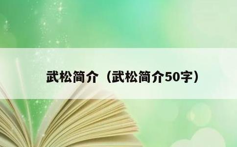 武松简介，武松简介50字