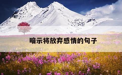 暗示将放弃感情的句子