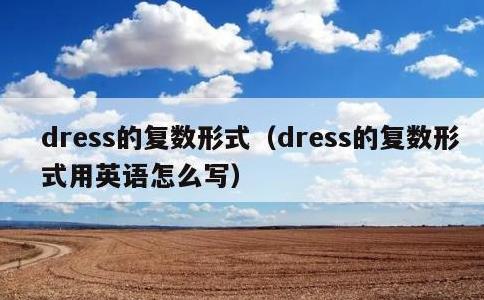 dress的复数形式，dress的复数形式用英语怎么写