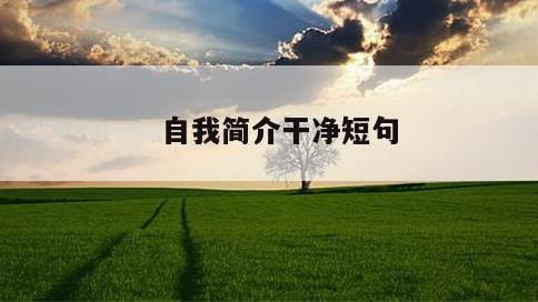 自我简介干净短句