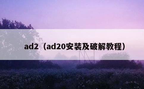 ad2，ad20安装及破解教程