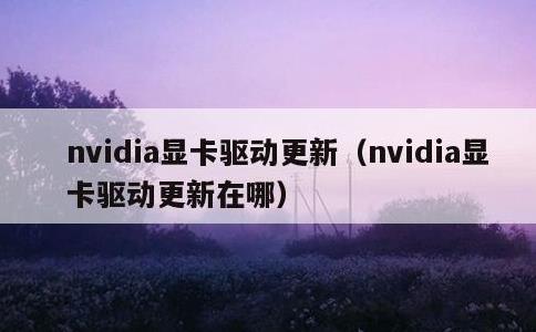 nvidia显卡驱动更新，nvidia显卡驱动更新在哪