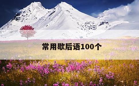 常用歇后语100个