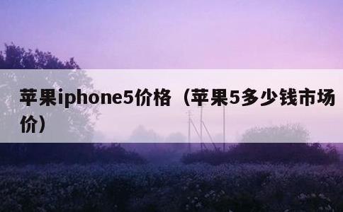 苹果iphone5价格，苹果5多少钱市场价