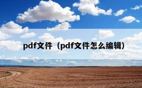 pdf文件，pdf文件怎么编辑