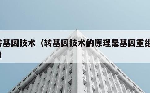 转基因技术，转基因技术的原理是基因重组吗?