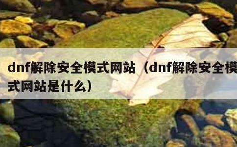 dnf解除安全模式网站，dnf解除安全模式网站是什么