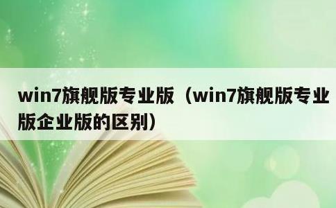 win7旗舰版专业版，win7旗舰版专业版企业版的区别