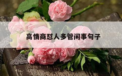 高情商怼人多管闲事句子