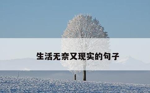 生活无奈又现实的句子