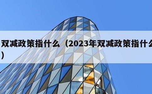 双减政策指什么，2023年双减政策指什么