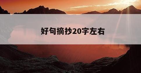 好句摘抄20字左右