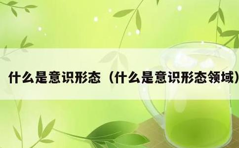 什么是意识形态，什么是意识形态领域