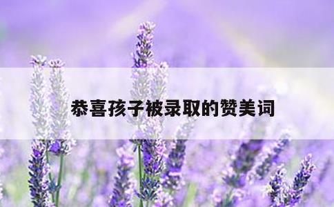 恭喜孩子被录取的赞美词