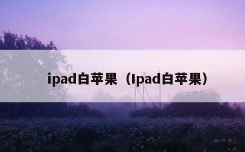 ipad白苹果，Ipad白苹果