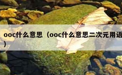 ooc什么意思，ooc什么意思二次元用语