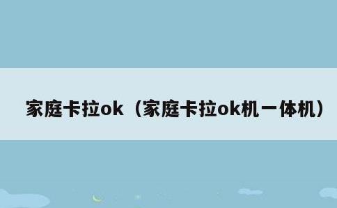 家庭卡拉ok，家庭卡拉ok机一体机