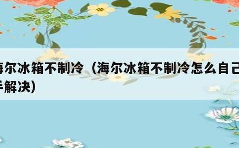 海尔冰箱不制冷，海尔冰箱不制冷怎么自己动手解决