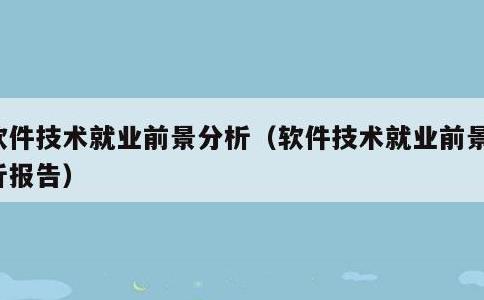 软件技术就业前景分析，软件技术就业前景分析报告