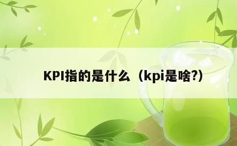 KPI指的是什么，kpi是啥?