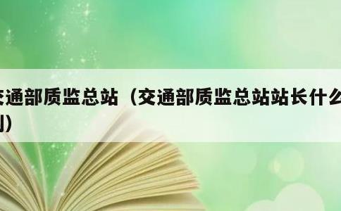 交通部质监总站，交通部质监总站站长什么级别