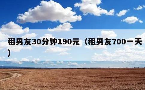 租男友30分钟190元，租男友700一天