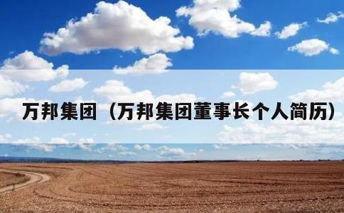 万邦集团，万邦集团董事长个人简历