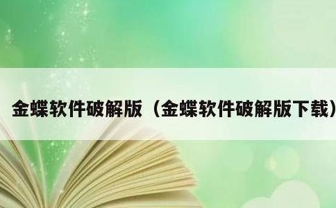 金蝶软件破解版，金蝶软件破解版下载