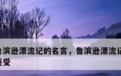 鲁滨逊漂流记的名言，鲁滨逊漂流记的名言及感受