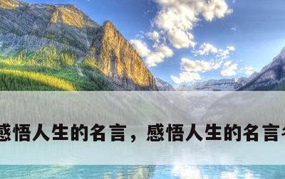 感悟人生的名言，感悟人生的名言名句 经典