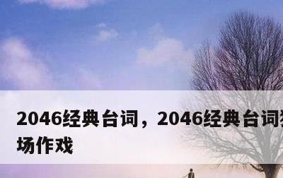 2046经典台词，2046经典台词独白逢场作戏