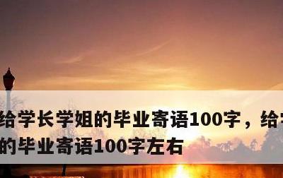 给学长学姐的毕业寄语100字，给学长学姐的毕业寄语100字左右