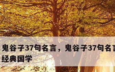 鬼谷子37句名言，鬼谷子37句名言情商高经典国学