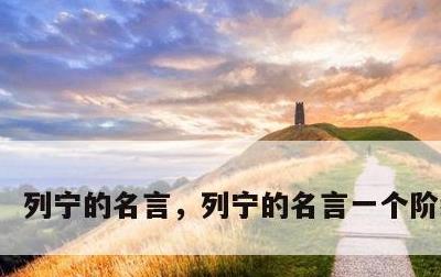 列宁的名言，列宁的名言一个阶级矛盾