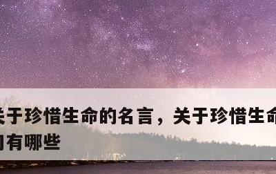 关于珍惜生命的名言，关于珍惜生命的名言警句有哪些