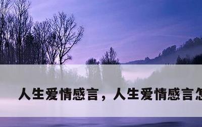 人生爱情感言，人生爱情感言怎么写