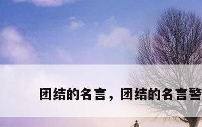 团结的名言，团结的名言警句