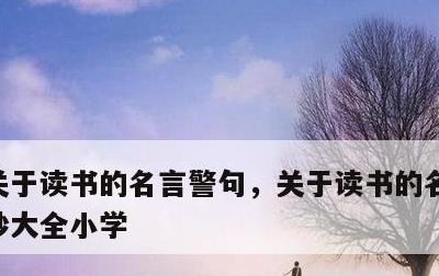 关于读书的名言警句，关于读书的名言警句摘抄大全小学