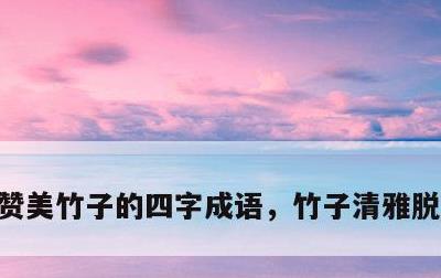 赞美竹子的四字成语，竹子清雅脱俗的诗句