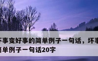 坏事变好事的简单例子一句话，坏事变好事的简单例子一句话20字