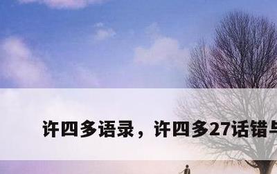 许四多语录，许四多27话错与对