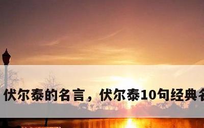 伏尔泰的名言，伏尔泰10句经典名言警句