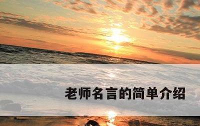 老师名言的简单介绍